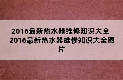 2016最新热水器维修知识大全 2016最新热水器维修知识大全图片